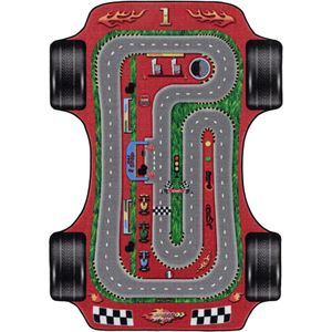 Kindervloerkleed | Play | Raceauto | Rood | 120x170 cm