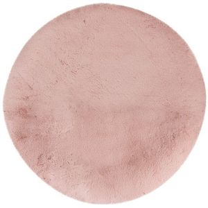 Rond Hoogpolig Vloerkleed | Tapijt | Heaven | Poederroze | 200x200 cm