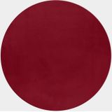 Rond Hoogpolig Vloerkleed | Tapijt | Pouffy | Rood | 160x160 cm