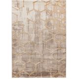 Hoogpolig Vloerkleed | Tapijt | Marmaris | Hexagon | Beige | 160x230 cm