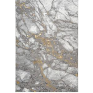 Hoogpolig Vloerkleed | Tapijt | Marmaris | Marmer | Goud | 80x150 cm