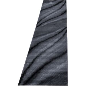 Modern Vloerkleed | Tapijt | Miami | Abstract | Zwart | 80x300 cm