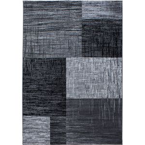 Laagpolig Vloerkleed | Tapijt | Plus | Verweerd | Zwart | 200x290 cm