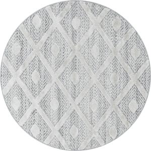 Rond Vloerkleed | Tapijt | Pisa | Elegant | Grijs | 120x120 cm