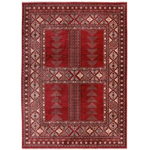 Klassiek Vloerkleed | Tapijt | Dakar | Geometrisch | Rood | 80x150 cm