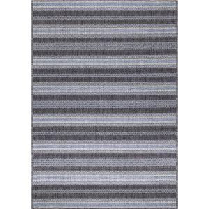 Buitenkleed | Sunny | Gestreept | Zwart | 80x250 cm | Buitentapijt | Tuintapijt