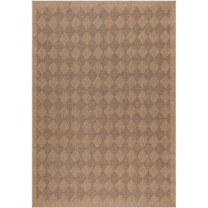 Buitenkleed | Dhaka | Geruit | Zwart | 80x250 cm | Buitentapijt | Tuintapijt
