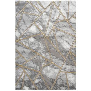 Hoogpolig Vloerkleed | Tapijt | Marmaris | Geometrisch | Goud | 200x290 cm