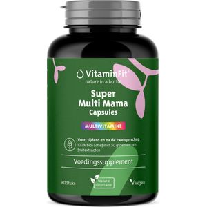 Super Multi Mama - Multivitaminen - 100% Plantaardig - 400 mcg Folaat - 2 Maanden