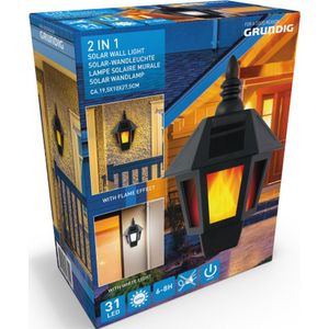 Grundig - Wandlamp - Zonne-energie - 31 LED's - 2 Brandfuncties