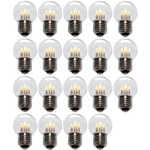19 stuks LED Lamp E27 1W G45 Warm-wit 2400K