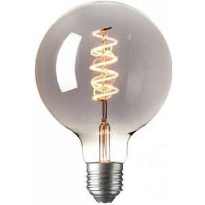 LED Kooldraadlamp Globe Curl Titanium | G125mm E27 4W  | Dimbaar