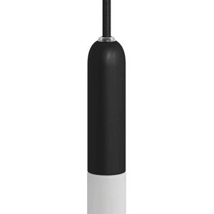 E14 fitting in metaal met verborgen trekontlasting zwart