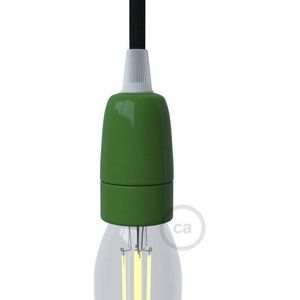 Porseleinen Fitting E14 - Groen - Hittebestendig Porselein