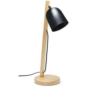 Bureaulamp / Tafellamp Hout Zwart 56 cm