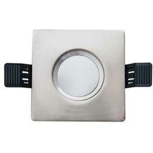 Led inbouw spot armatuur - chroom vierkant IP65 | Badkamer 90mm