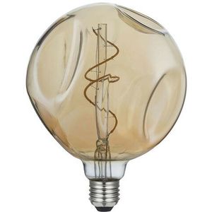 LED Globe G140 Bumped Gouden Spiraal Filament 5W E27 Dimbaar 1800K Gloeilamp