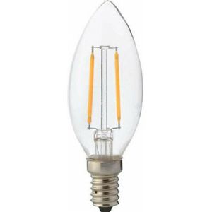 LED Filament Kaarslamp - E14 - 2W - Warm Wit - Helder Glas