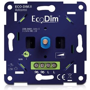 ECODIM | Multicontrol LED Dimmer Universeel | 0–250W | Fase-afsnijding (RC)