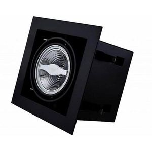 Led inbouw spot armatuur - 1x AR70 Zwart | Opdekrand