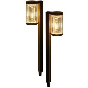 Set van 2 Solar LED Tuinlantaarns 78mm 58cm Hoog, inclusief Batterij