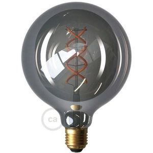LED Smoky Gloeilamp - Globe G125 Gebogen Spiraal Filament - 5W E27 Dimbaar 2000K