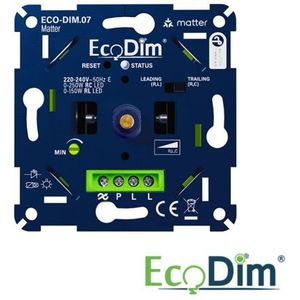ECODIM LED Dimmer | MATTER |  Druk/Draai | 0-250 Watt