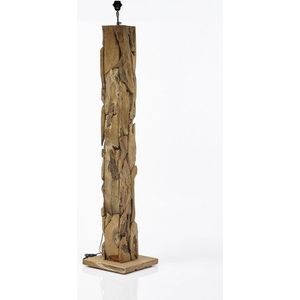 HSM Collection - Vloerlamp - Naturel - Hout - Industrieel