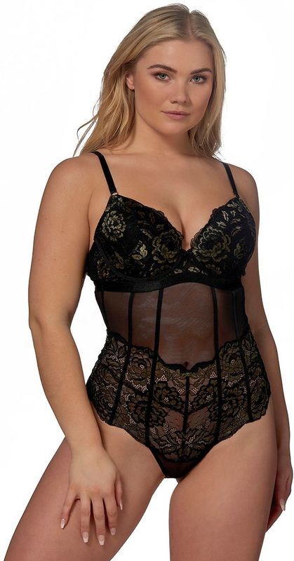 After Eden D-cup & up body met beugel Tilde zwart/goud