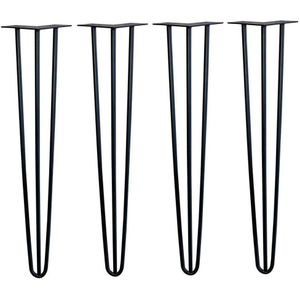 Stalen hairpin zwart hairpin ø 1,2 cm en hoogte 74 cm  (set van 4 stuks)