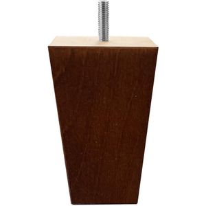 Meubelpoot kersen vierkant 7 bij 7 cm en hoogte 12 cm  van massief hout (M8)