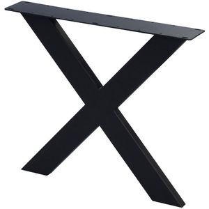 Zwarte X tafelpoot 72 cm