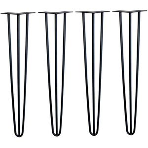 Stalen hairpin zwart hairpin ø 1,2 cm en hoogte 71 cm - Set van 4