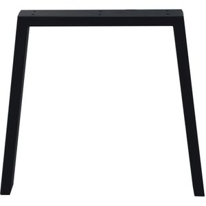 Zwarte stalen trapezium tafelpoot voor buiten 72 cm (koker 10 x 4)