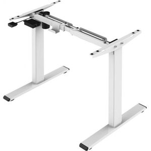 Hoogwaardig zit-sta bureau max 120 cm breed wit gepoedercoat elektrisch verstelbaar van 71 tot 120 cm