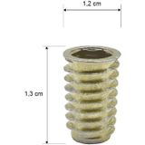 Rampa moer M8 schroefdraad - 20 stuks - Lengte 13 mm - Inboorhoutmoer - inboormoer messing - Montage dmv inbussleutel