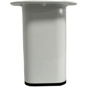 Witte ovale verstelbare meubelpoot hoogte 9,5 cm