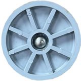 Grijze ronde meubelpoot 10 cm met flens (M8)