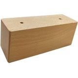 Rechthoekige blanke houten meubelpoot hoogte 6 cm