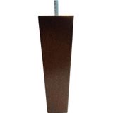 Tapse donker bruine houten meubelpoot 16 cm (M8)