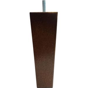 Tapse donker bruine houten meubelpoot 16 cm (M8)