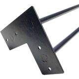 Raw steel massieve 3-punt hairpin tafelpoot 40 cm