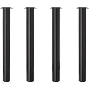 Ronde zwarte meubelpoot 72 cm (set van 4)