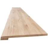 Eiken overzet vensterbank boomstam 250 cm x 40 cm van 2 cm dik massief eiken hout