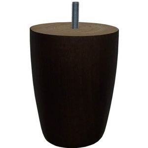 Zwarte houten ronde meubelpoot 12 cm (M8)