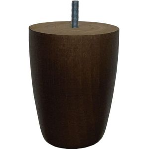 Bruine houten ronde meubelpoot 12 cm (M8)