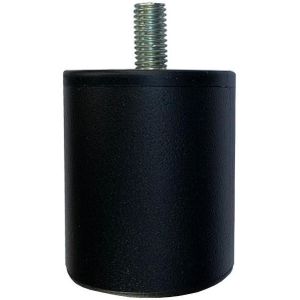 Stalen meubelpoot zwart rond ø 5 cm en hoogte 6 cm  (M10)