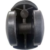 Zwarte ronde houten meubelpoot 12,5 cm met wiel (M8)