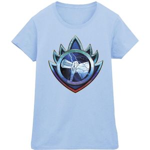 Marvel Dames/Dames Thor Liefde en Donder Stormbreaker Crest Katoenen T-Shirt (L) (Babyblauw)