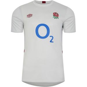 Umbro Heren 23/24 Engeland Rugby Sport T-shirt (M) (Mistige dauw/Metaal/Tibetaans rood)